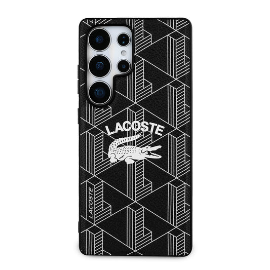 Galaxy S25 Ultra Kılıf Lacoste Orjinal Lisanslı M-safe Şarj Özellikli Mono Vintage Logo Kapak Lacivert