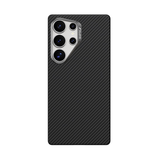 Galaxy S25 Ultra Kılıf M-safe Şarj Özellikli 600D Metal Kamera Çerçeveli Raptic Aramid Fiber Serisi Kapak Siyah
