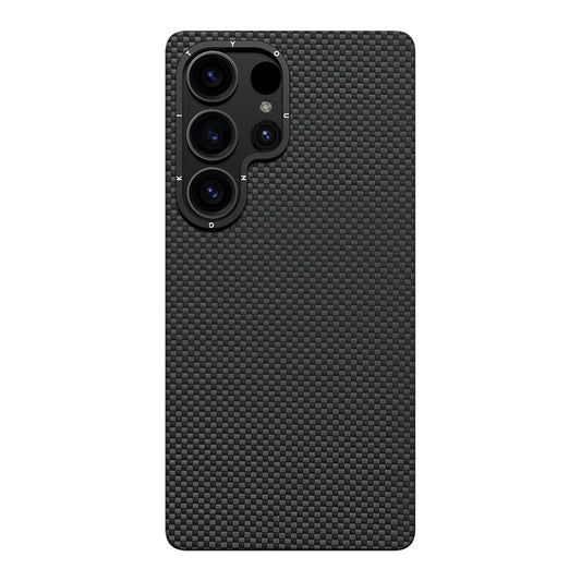 Galaxy S25 Ultra Kılıf M-safe Şarj Özellikli Aramid Fiber Youngkit 1500D Kevlar Extreme Wing Serisi Kapak Siyah