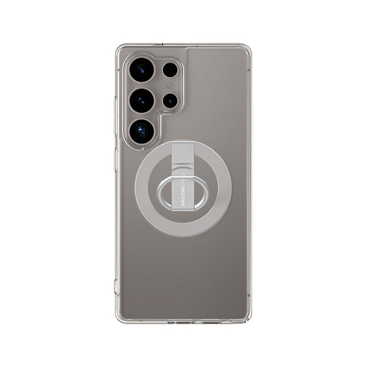 Galaxy S25 Ultra Kılıf M-safe Şarj Özellikli Yüzük Standlı Amazingthing Minimal Grip Serisi Kapak Gri