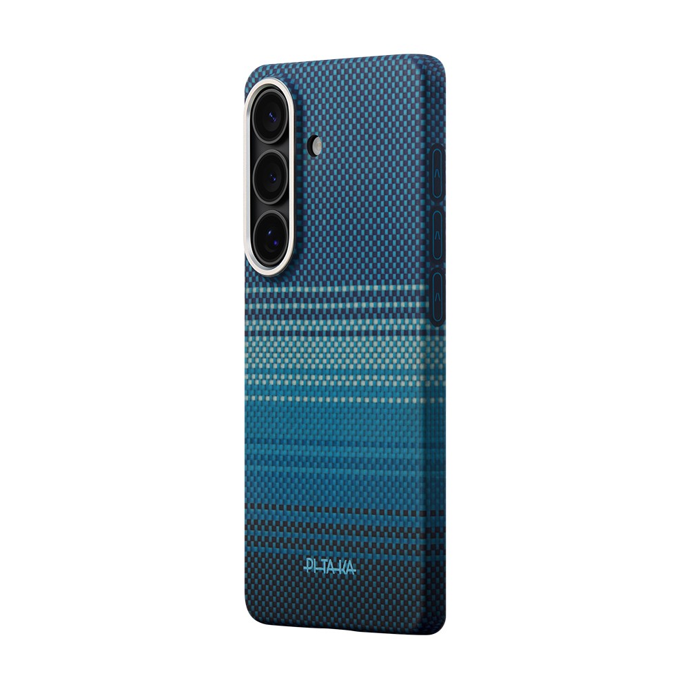 Galaxy S26 Kılıf M-safe Şarj Özellikli Aramid Karbon Fiber Pitaka Tactile Woven Sunset-Moonrise Serisi Kapak
