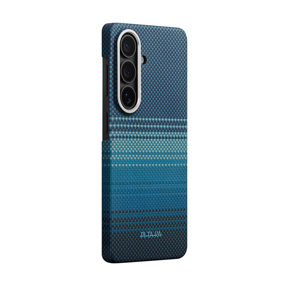 Galaxy S26 Kılıf M-safe Şarj Özellikli Aramid Karbon Fiber Pitaka Tactile Woven Sunset-Moonrise Serisi Kapak