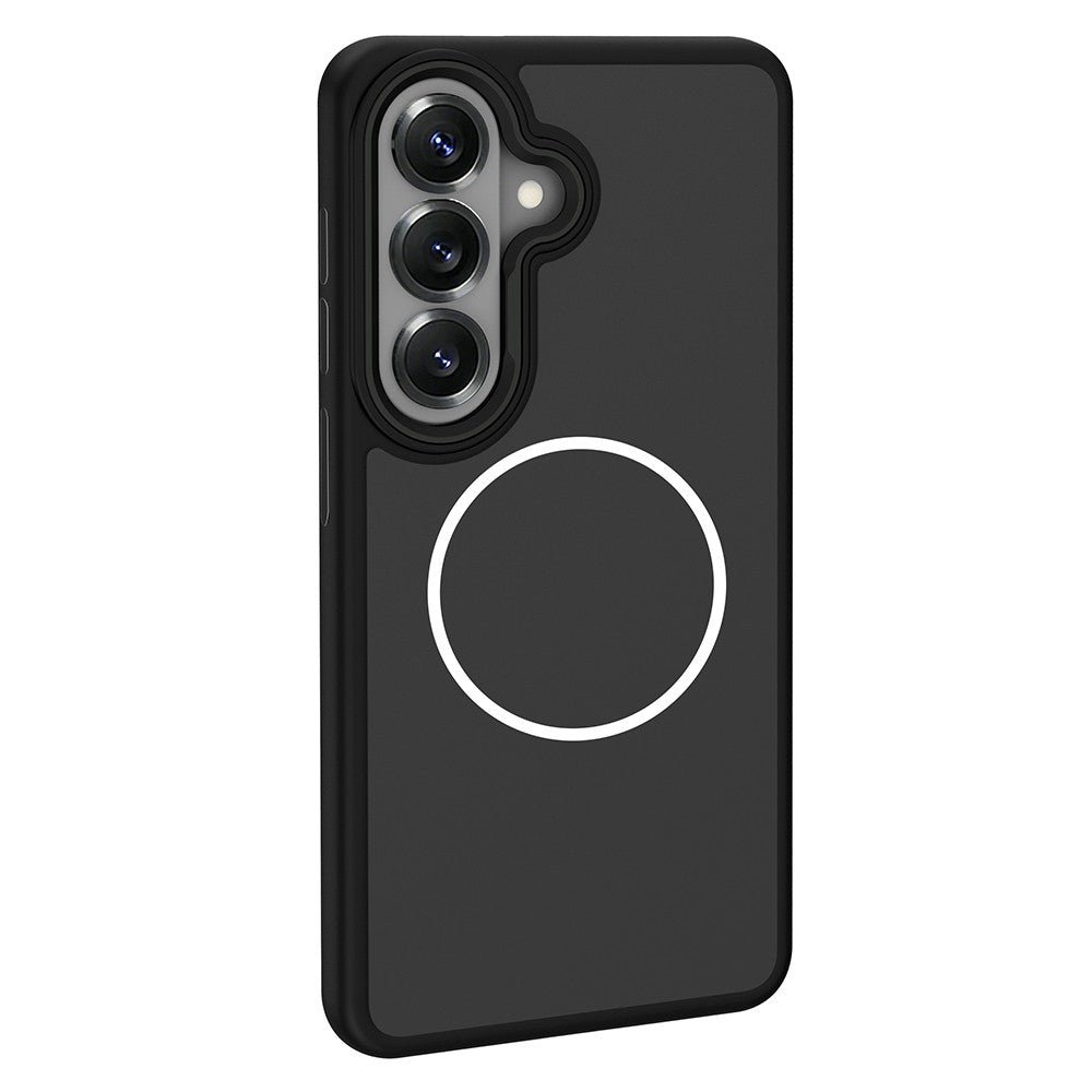 Galaxy S26 Kılıf M-Safe Şarj Özellikli Metal Kamera Çerçeveli Zore Sanremo Silikon Kapak