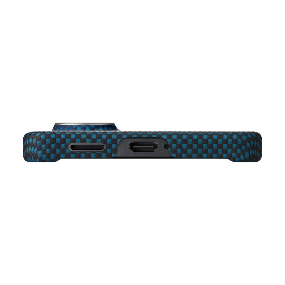 Galaxy S26 Plus Kılıf M-safe Şarj Özellikli Aramid Karbon Fiber Pitaka Tactile Woven Sunset-Moonrise Serisi Kapak