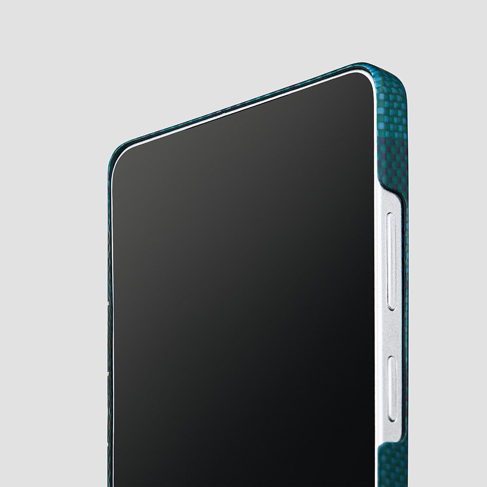 Galaxy S26 Ultra Kılıf M-safe Şarj Özellikli Aramid Karbon Fiber Pitaka Flora in Grid Serisi Kapak