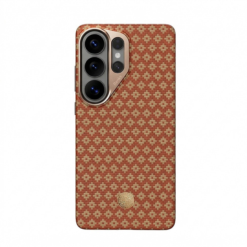 Galaxy S26 Ultra Kılıf M-Safe Şarj Özellikli Benks ArmorAir ArmorGrid Serisi Kevlar Karbon Kapak