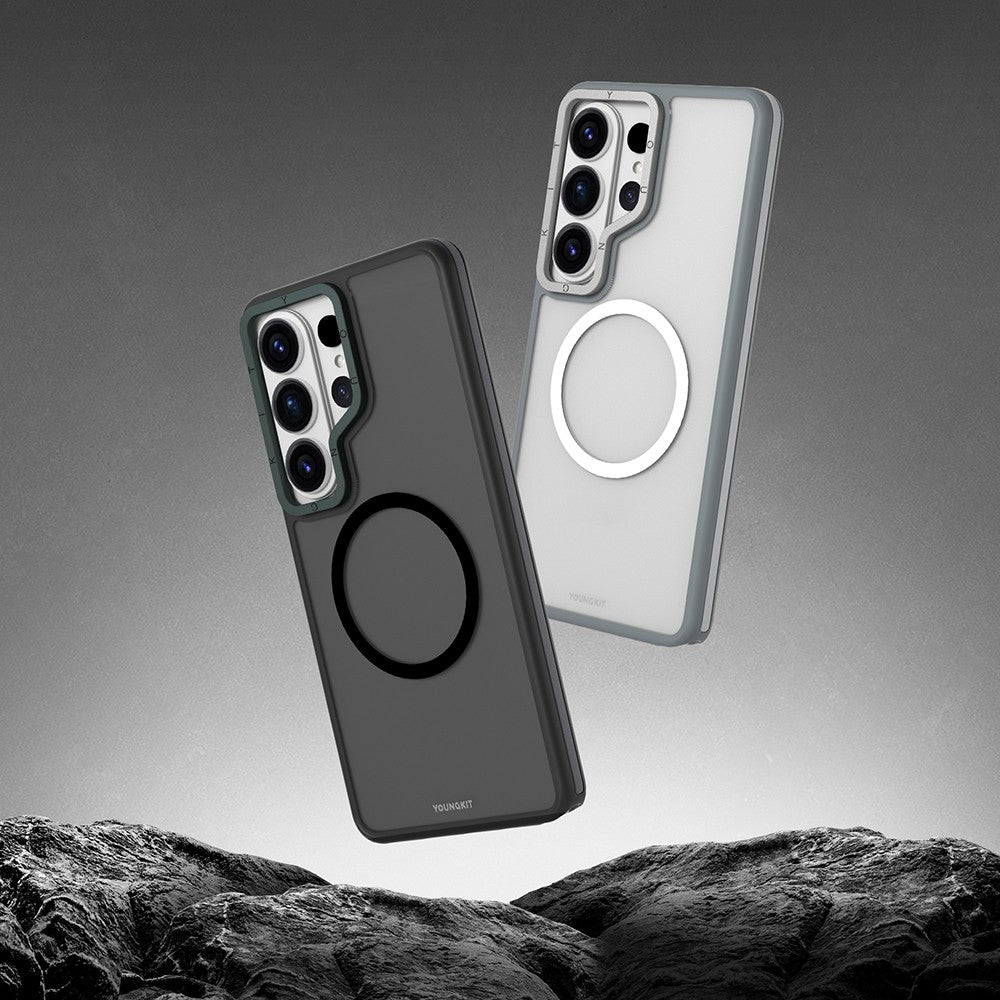Galaxy S26 Ultra Kılıf M-safe Şarj Özellikli Youngkit Rock Sand Serisi Kapak