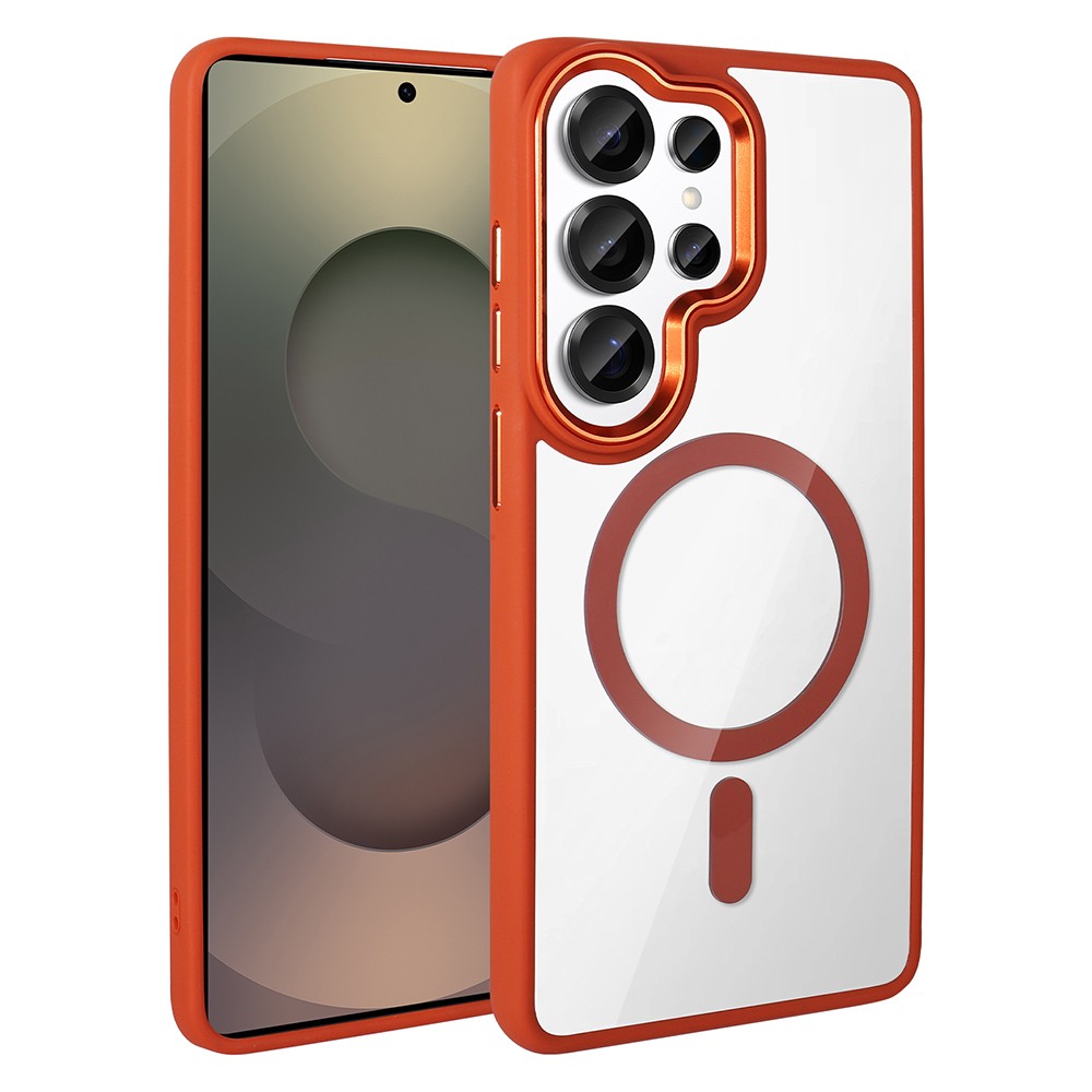 Galaxy S26 Ultra Kılıf M-safe Şarj Özellikli Zore Krom M-safe Silikon Kapak