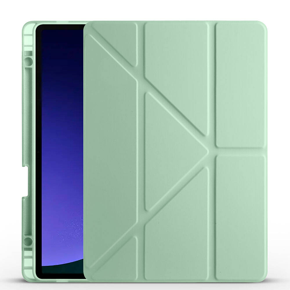 Galaxy Tab S10 FE Kılıf Zore Tri Folding Kalem Bölmeli Standlı Kılıf