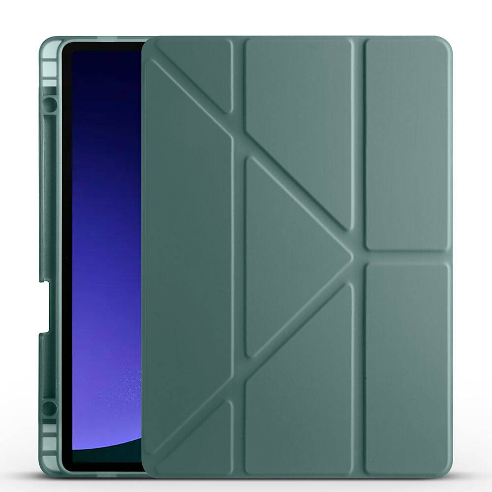 Galaxy Tab S9 Kılıf Zore Tri Folding Kalem Bölmeli Standlı Kılıf