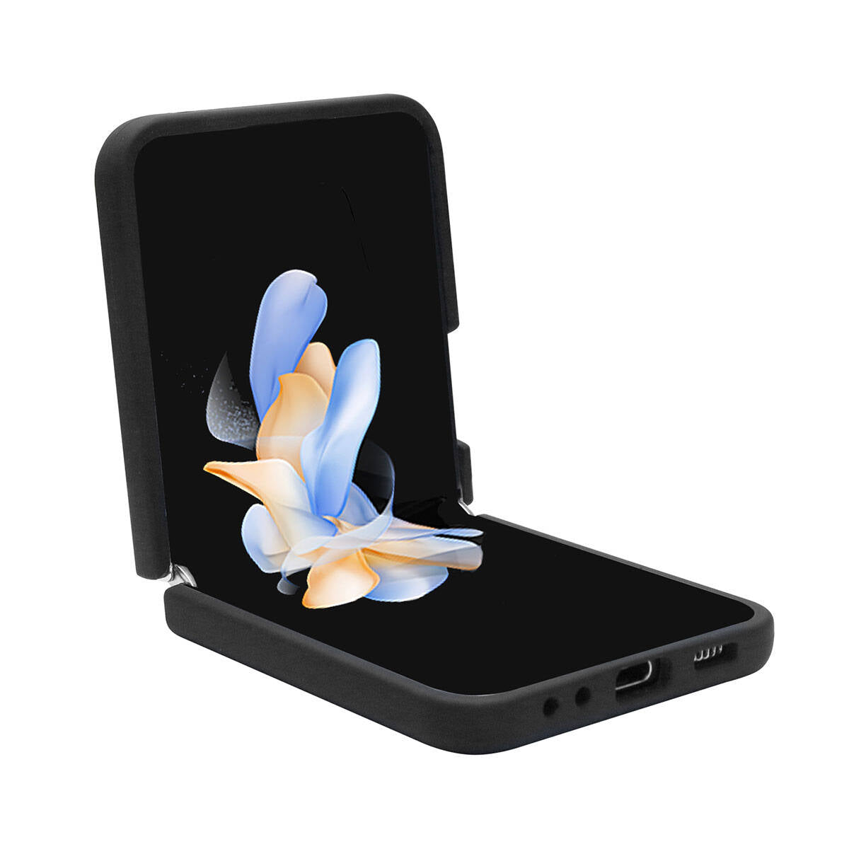 Galaxy Z Flip 5 Kılıf AMG M-safe Şarj Özellikli Büyük Logo Dizayn Orjinal Lisanslı Kapak Siyah