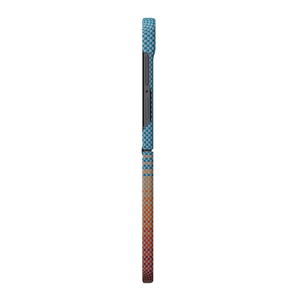 Galaxy Z Flip 8 Kılıf M-safe Şarj Özellikli Aramid Karbon Fiber Pitaka Sunset 2.0 California Dream Serisi Kapak