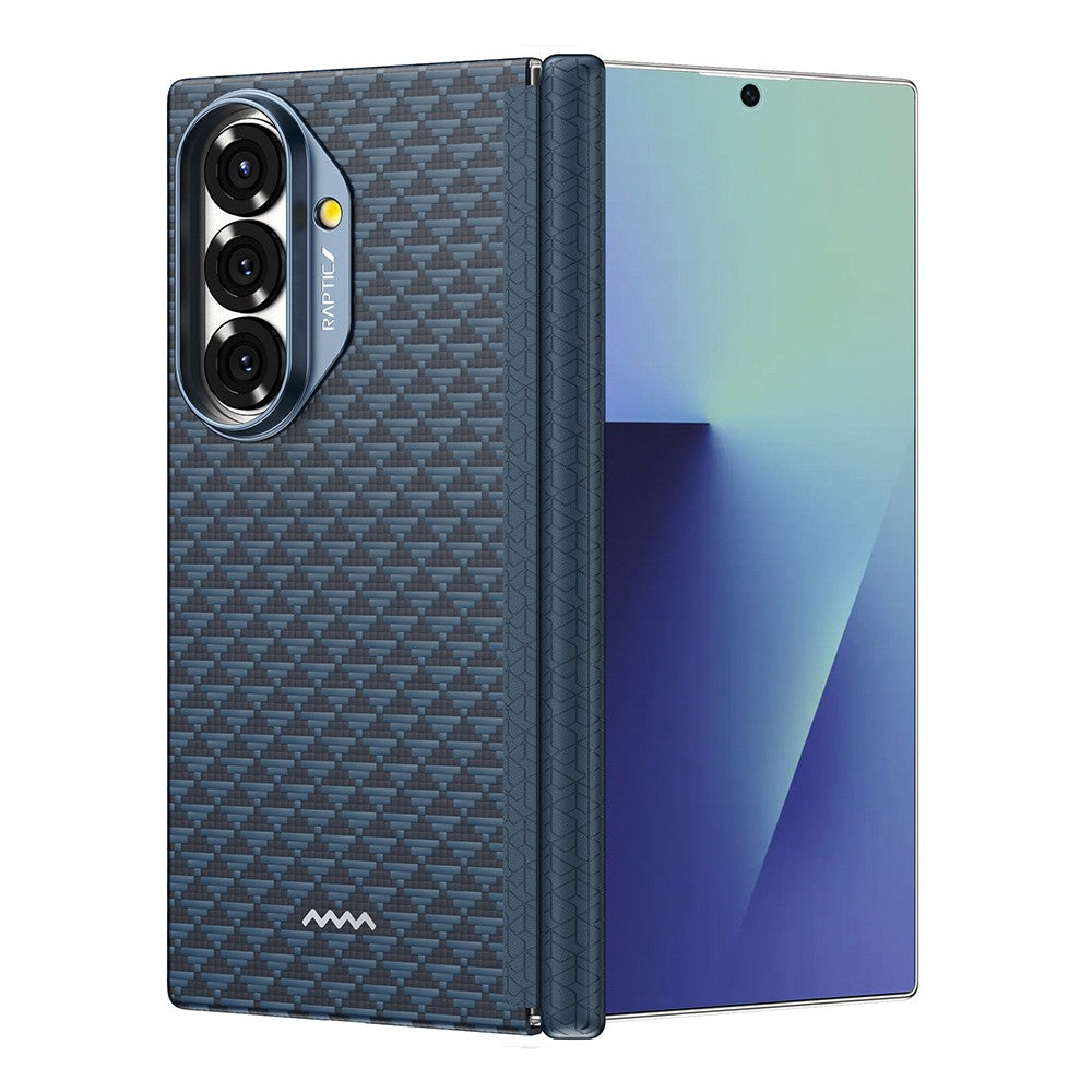 Galaxy Z Fold 7 Kılıf M-safe Şarj Özellikli Raptic Aramid Skin-Pro Profound Serisi Karbon Kapak