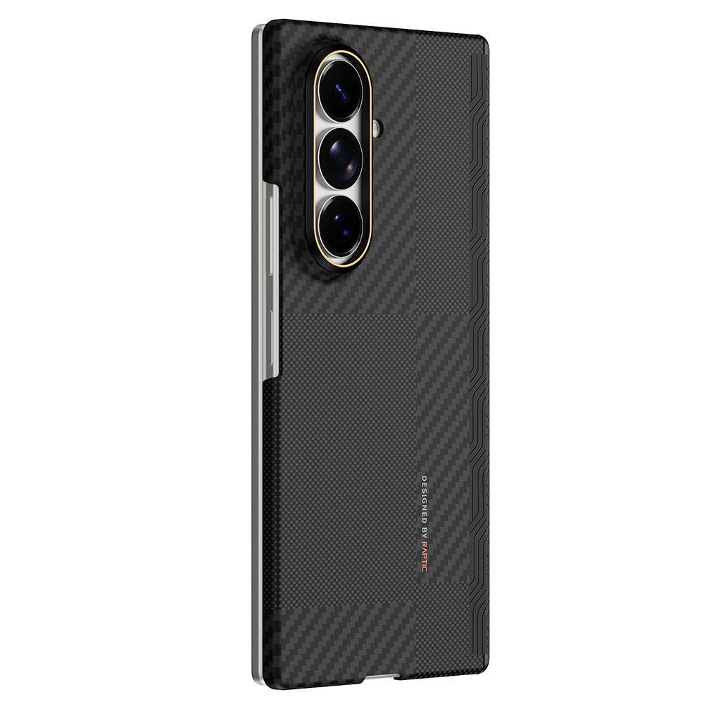 Galaxy Z Fold 8 Ultra Kılıf M-safe Şarj Özellikli Metal Kamera Çerçeveli Raptic Aramid SkinPro Serisi Karbon Kapak