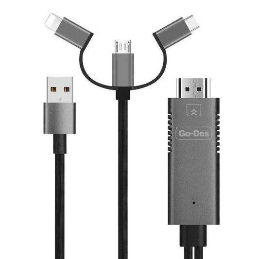 Go Des GD-8272 3 in 1 FHD Kablo Siyah