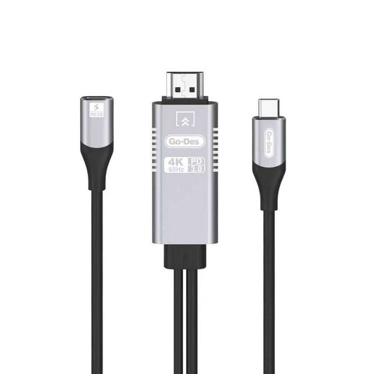 Go Des GD-8770 Type-C To HDMI Kablo Siyah