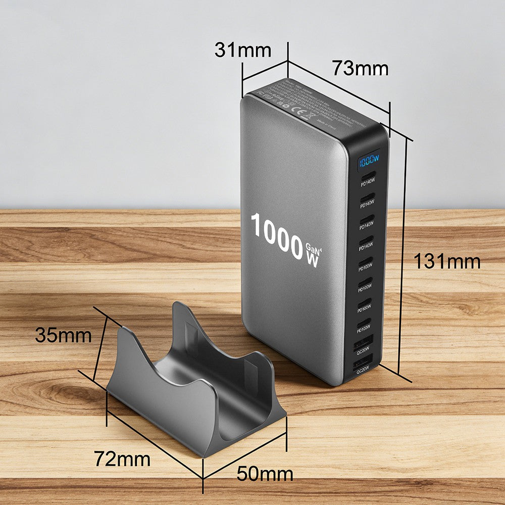 Go Des GD-B961 GaN Teknolojili 10 Portlu Masaüstü Şarj İstasyonu 1000W
