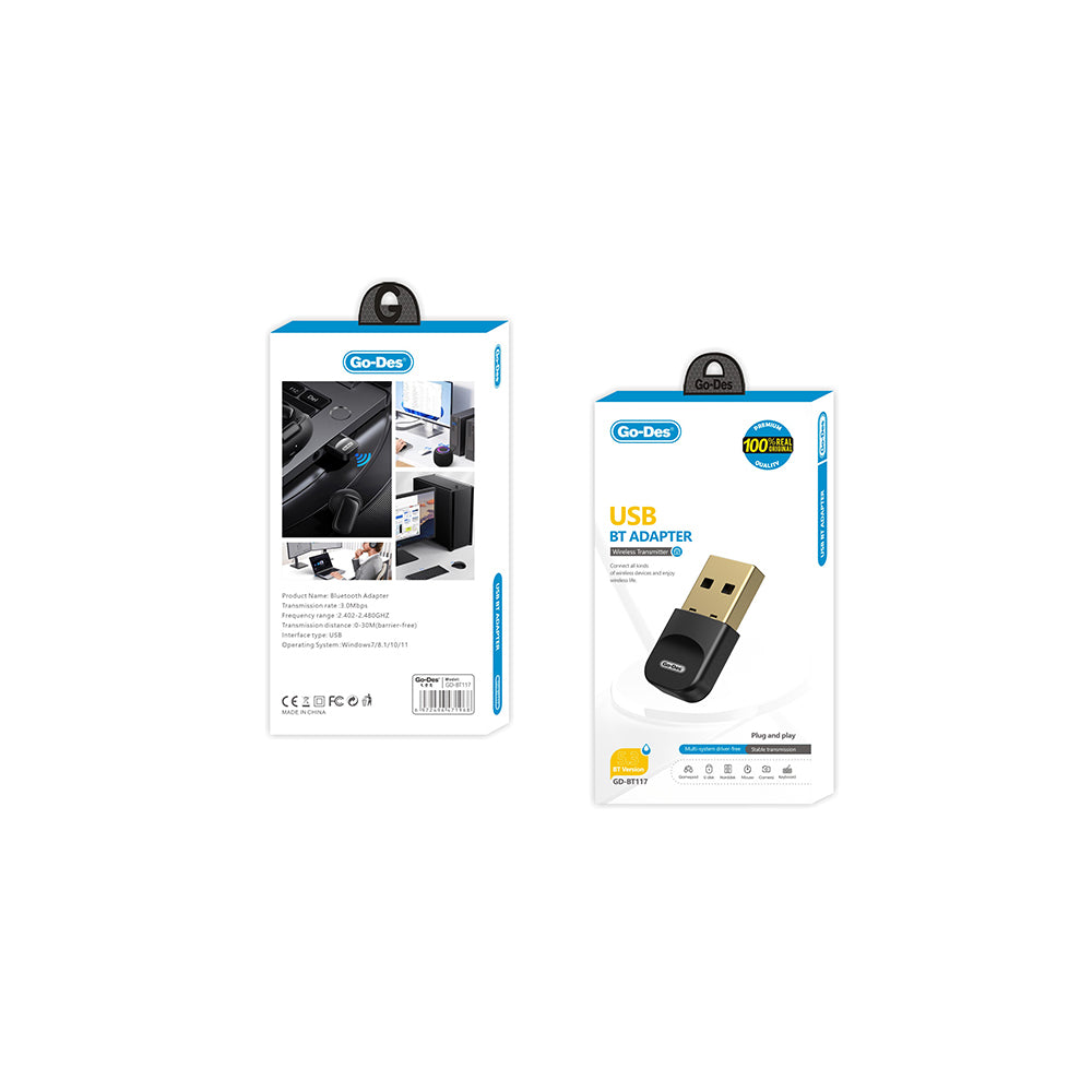 Go Des GD-BT117 USB Bluetooth Adaptör Siyah