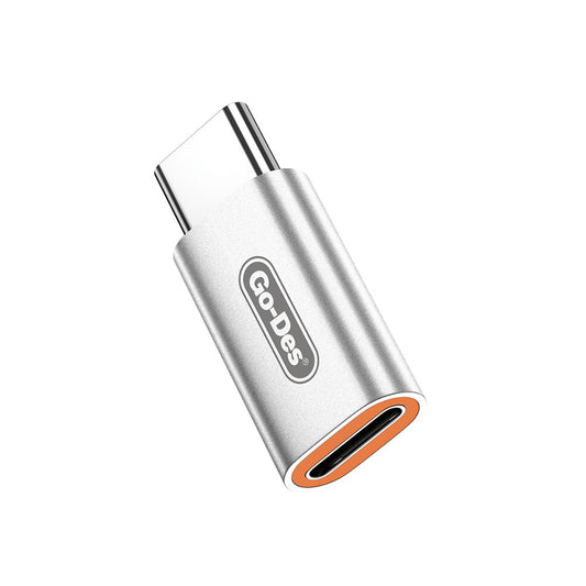 Go Des GD-CT063 Lightning to Type-C 120W Şarj ve Ses Destekli Dönüştürücü Gümüş