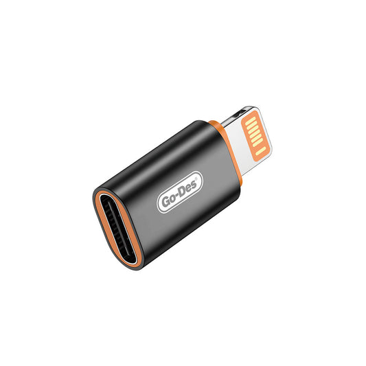 Go Des GD-CT064 Type-C to Lightning PD20W Şarj ve Ses Destekli Dönüştürücü Siyah