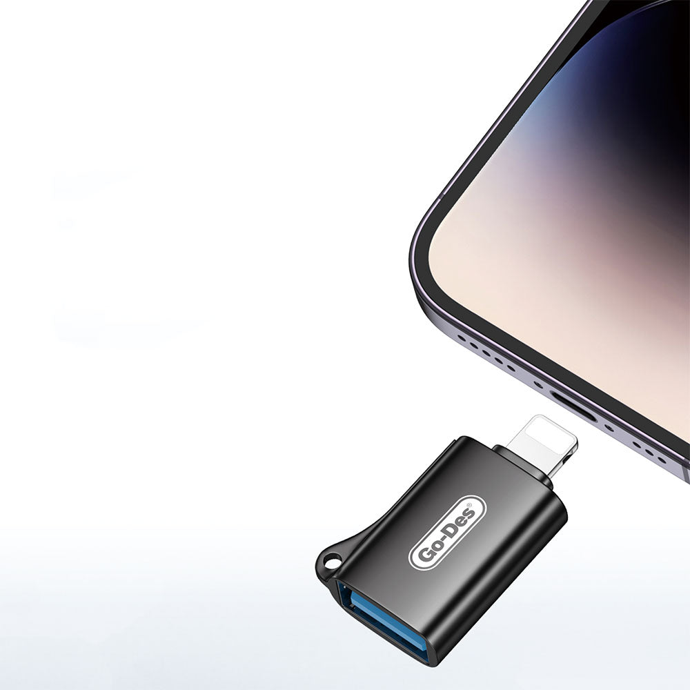 Go Des GD-CT066 USB-A to Lightning OTG Adaptör Siyah