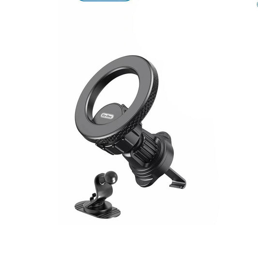Go Des GD-HD318 M-safe Magnetik 360° Dönebilen 2in1 Havalandırma ve Düz Zemin Telefon Tutucu Siyah