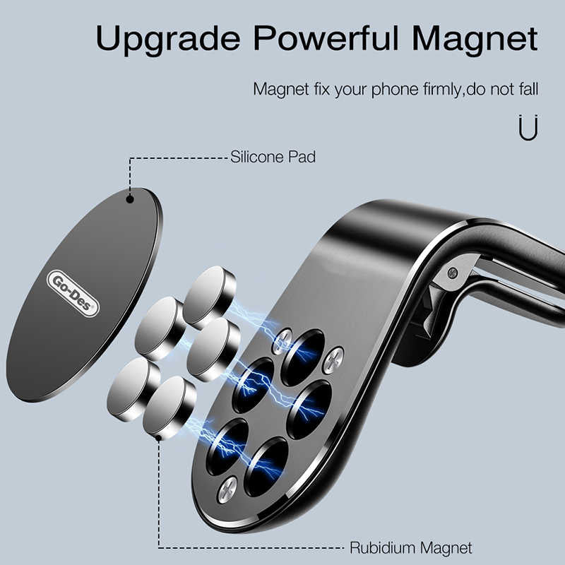 Go Des GD-HD633 Magnetik Araç Telefon Tutucu Gümüş