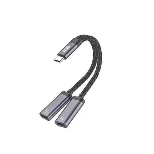 Go Des GD-UC311 Type-C 2in1 Şarj ve Ses Kablosu Siyah