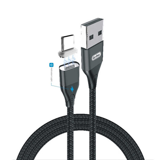 Go Des GD-UC504 Attraction Magnetic Fast Data Type-C Usb Kablo Siyah