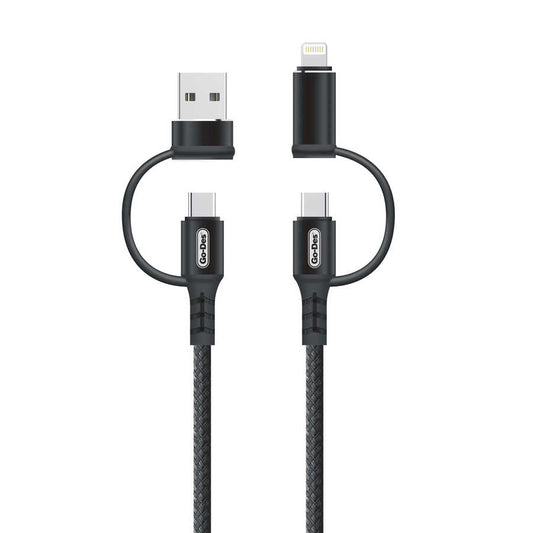 Go Des GD-UC587 4 in 1 Type-C-Lightning To PD-Usb Kablo Siyah