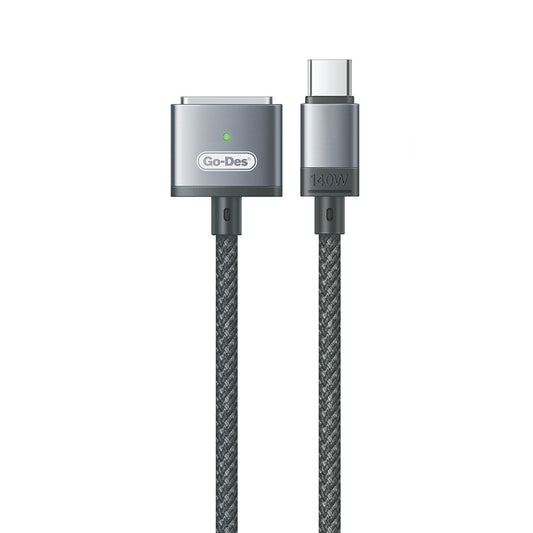 Go Des GD-UC807 Type-C - M-safe 3 Macbook Şarj Kablosu 140W 2 Metre Gri