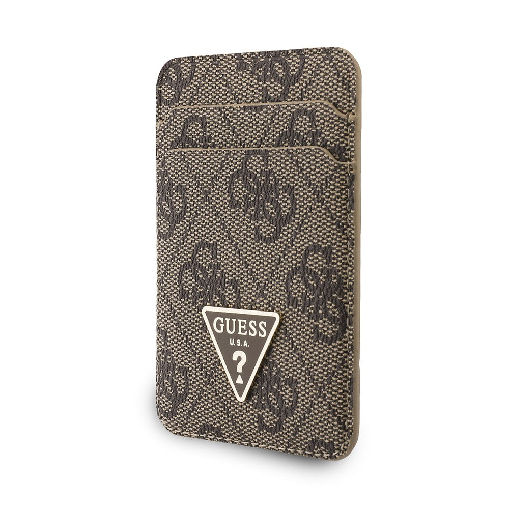 Guess Orjinal Lisanslı 2in1 Bilek Askı İpli 4G Desenli Metal Üçgen Logolu Magnetik Kartlık