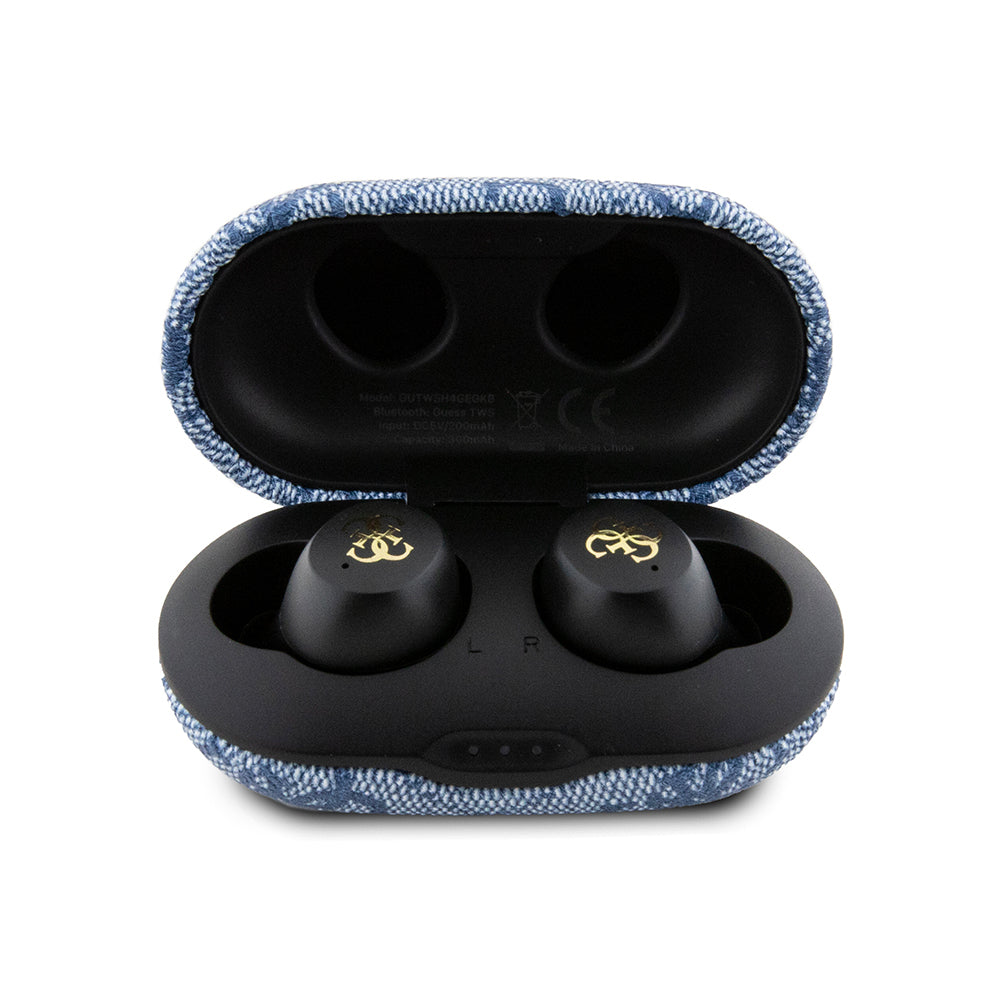 Guess Orjinal Lisanslı Klasik Metal Yazı Logolu TWS Kulak İçi Bluetooth Kulaklık Kahverengi