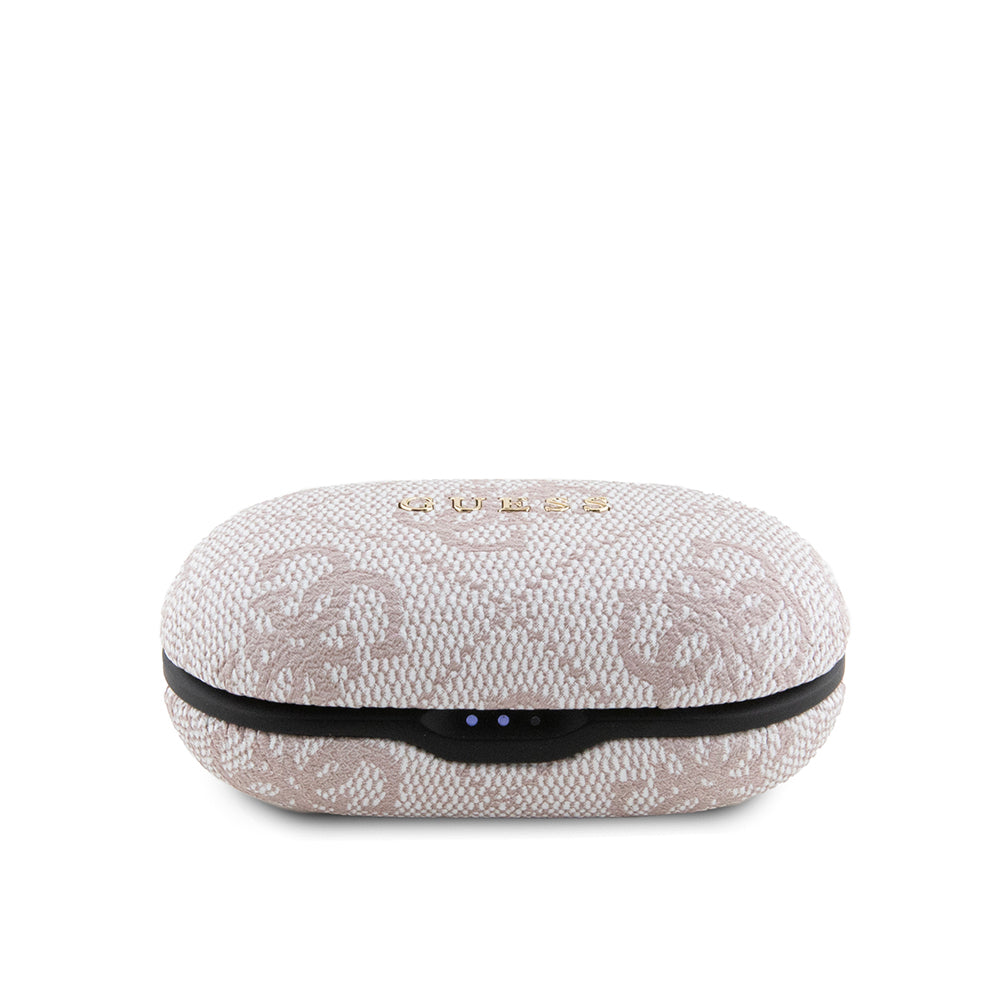 Guess Orjinal Lisanslı Klasik Metal Yazı Logolu TWS Kulak İçi Bluetooth Kulaklık Kahverengi