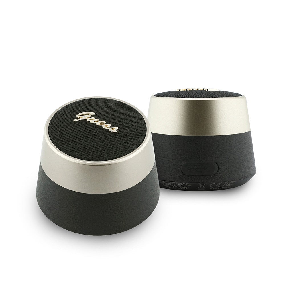 Guess Orjinal Lisanslı Metal Yazı Logolu Kulak içi TWS Kulaklık ve Speaker Hoparlör 2in1 Set