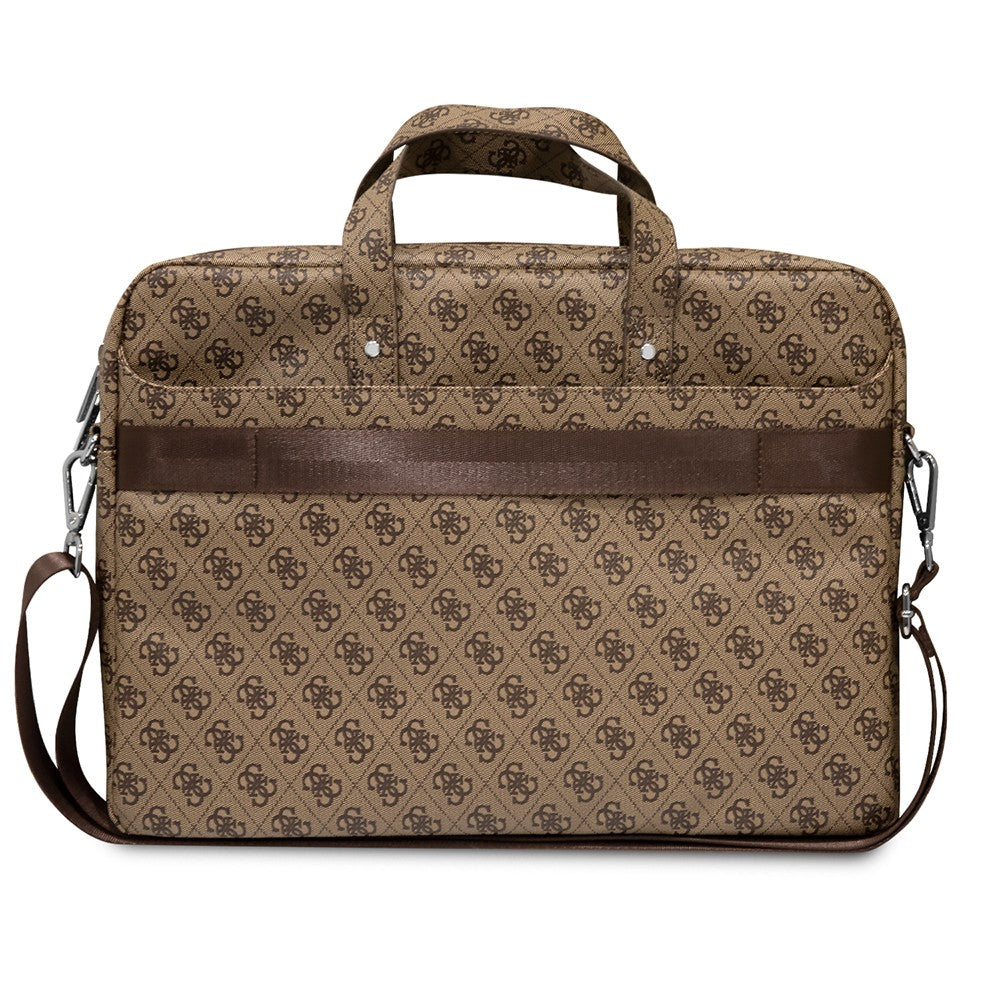 Guess Orjinal Lisanslı Sıcak Damgalı 4G Desenli Üçgen Logolu Omuz Askılı 15-16 inç Laptop Çantası