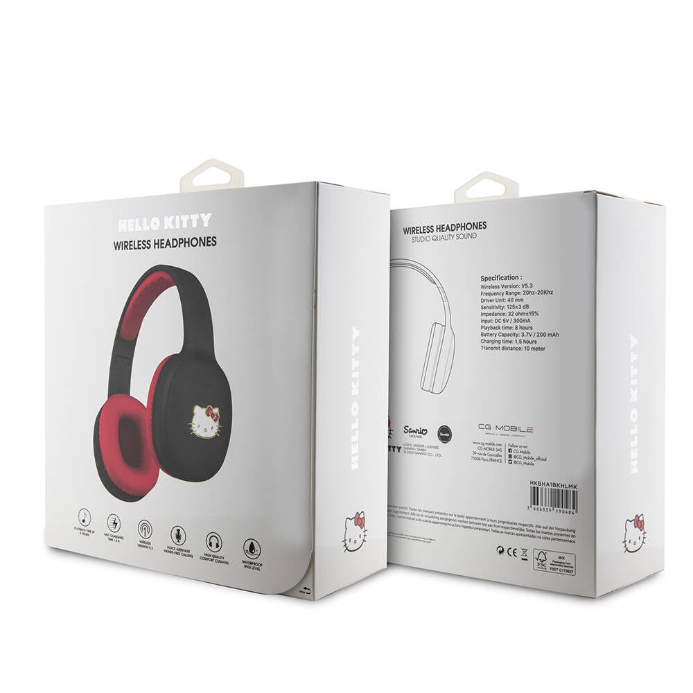 Hello Kitty Orjinal Lisanslı Ayarlanabilir Metal Kitty Logolu Oval Bluetooth 5.3 Kulaklık Pembe