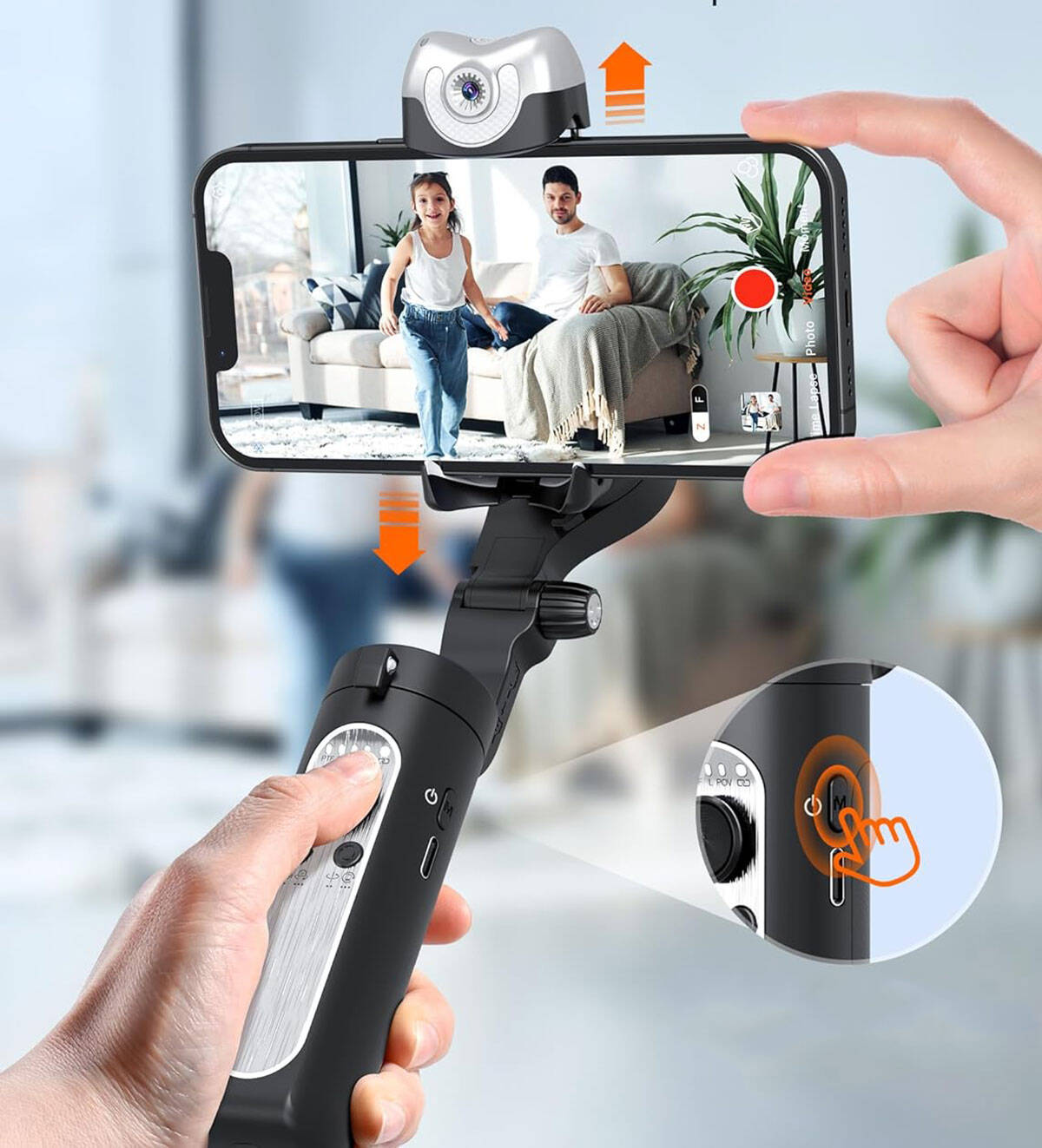 Hohem iSteady VS2 3 Eksenli El Tipi AI Yapay Zeka Görüş Sensörlü Gimbal Stabilizatör Siyah