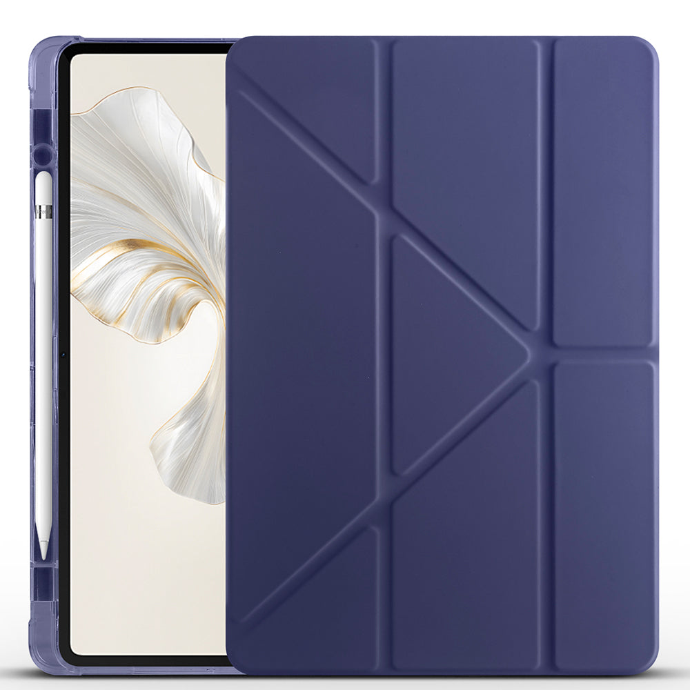 Honor Pad 9 Kılıf Zore Tri Folding Kalem Bölmeli Standlı Kılıf Lacivert