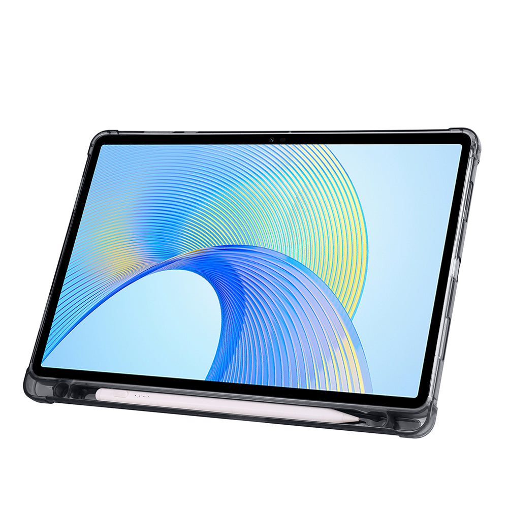 Honor Pad X8A Kılıf Zore Tri Folding Kalem Bölmeli Standlı Kılıf Siyah