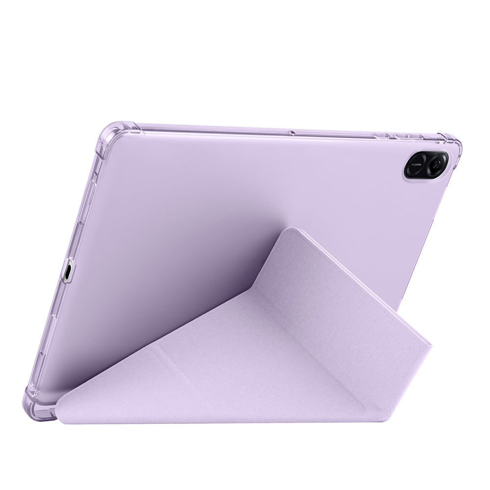 Honor Pad X8A Kılıf Zore Tri Folding Kalem Bölmeli Standlı Kılıf Siyah