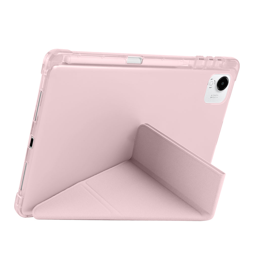 Honor Pad X9A Kılıf Zore Tri Folding Kalem Bölmeli Standlı Kılıf Lila