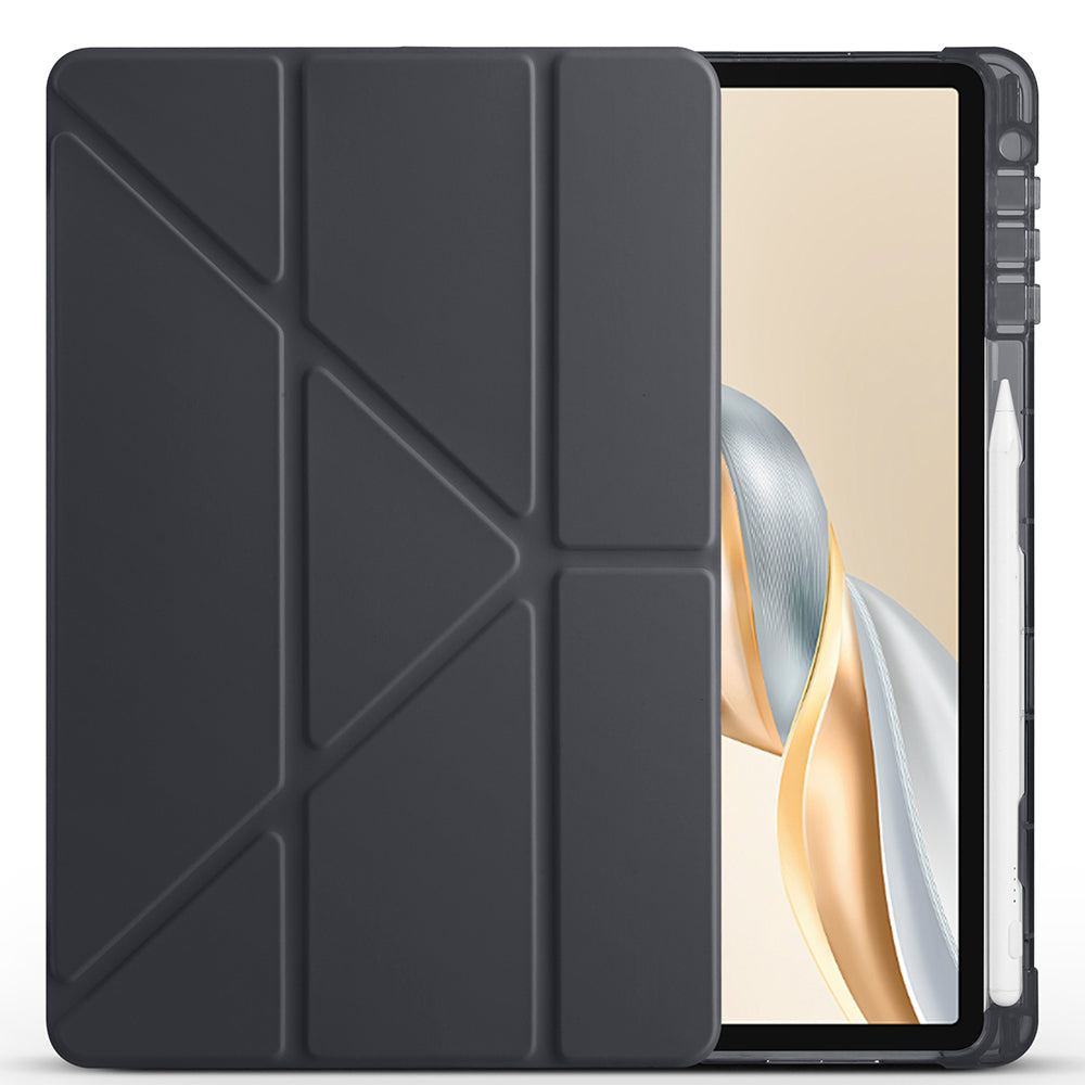 Honor Pad X9A Kılıf Zore Tri Folding Kalem Bölmeli Standlı Kılıf Lila