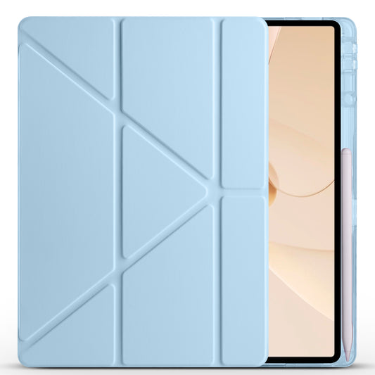 Huawei Matepad 12X Kılıf Zore Tri Folding Kalem Bölmeli Standlı Kılıf Mavi