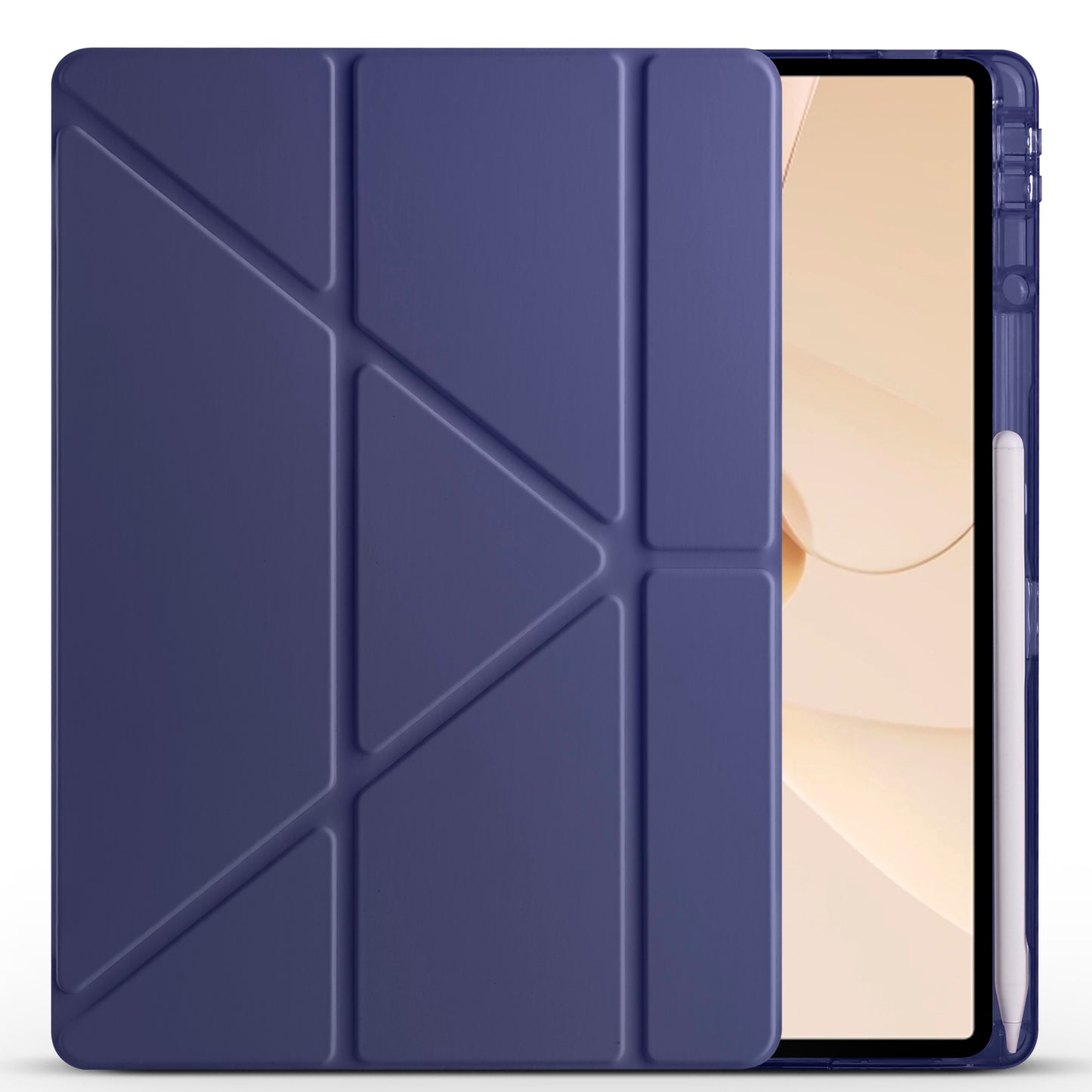 Huawei Matepad 12X Kılıf Zore Tri Folding Kalem Bölmeli Standlı Kılıf Lacivert