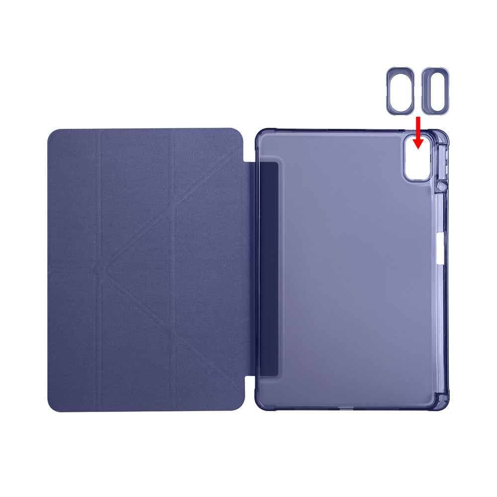 Huawei Matepad SE 11 Kılıf Zore Tri Folding Kalem Bölmeli Standlı Kılıf Gri