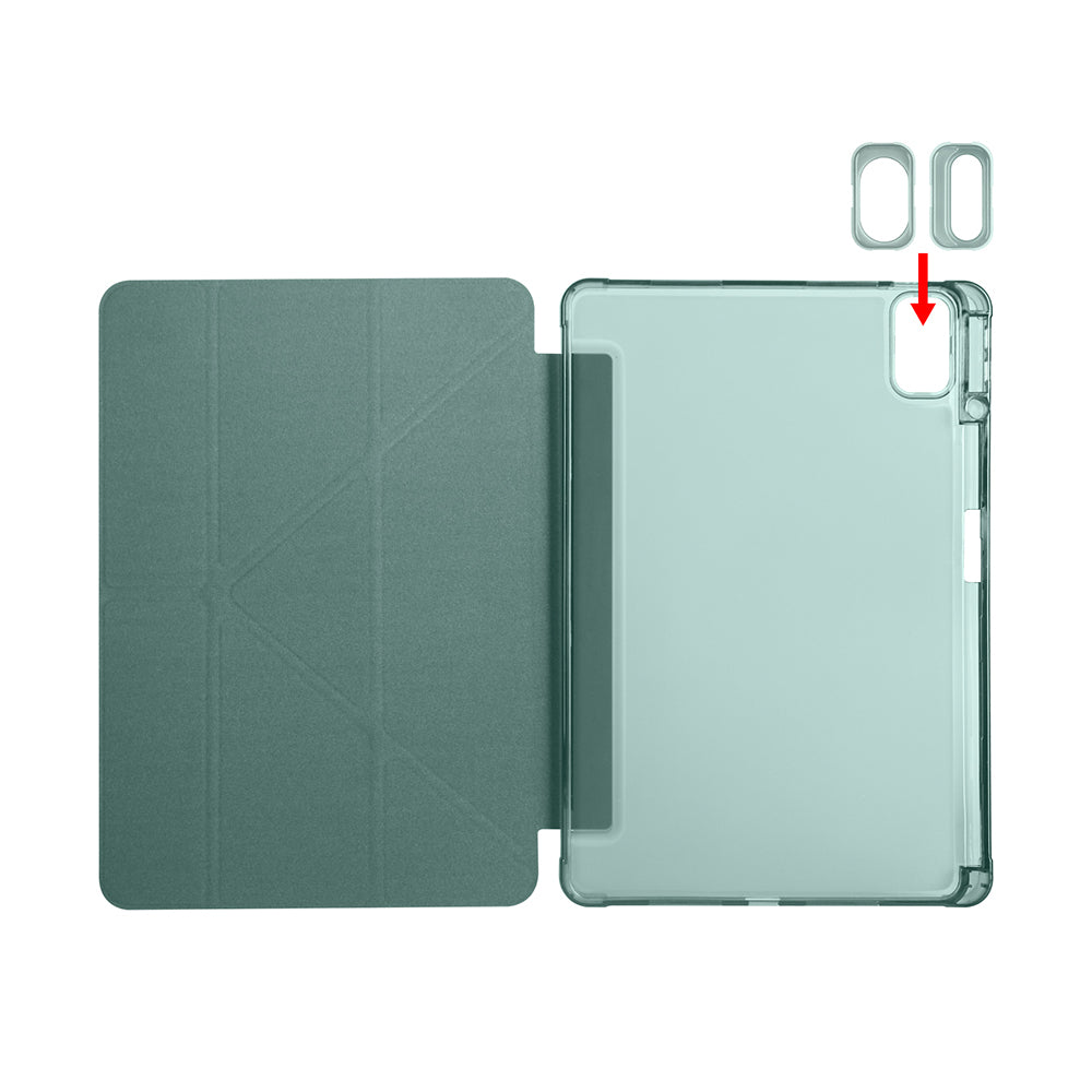 Huawei Matepad SE 11 Kılıf Zore Tri Folding Kalem Bölmeli Standlı Kılıf Koyu Yeşil