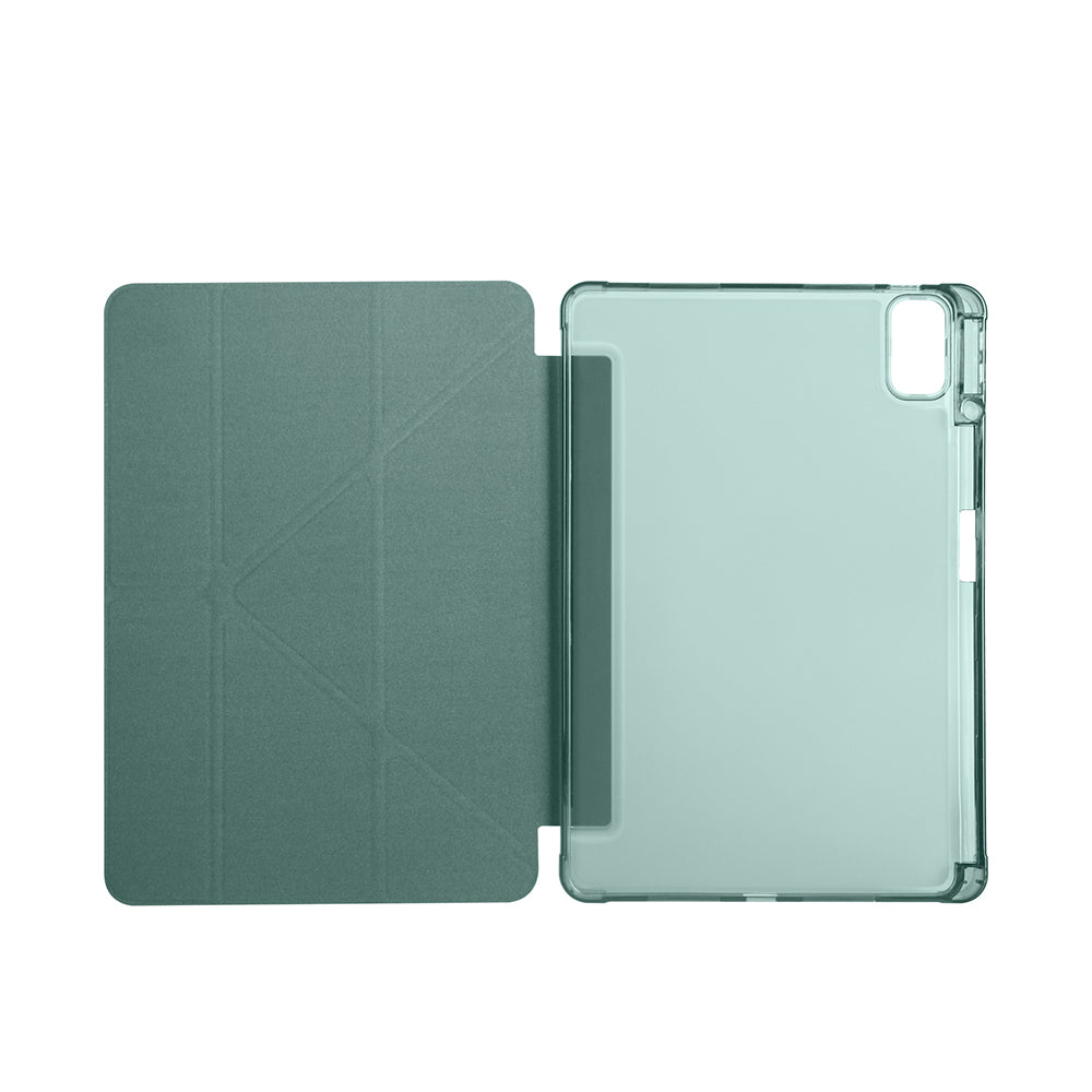 Huawei Matepad SE 11 Kılıf Zore Tri Folding Kalem Bölmeli Standlı Kılıf Koyu Yeşil