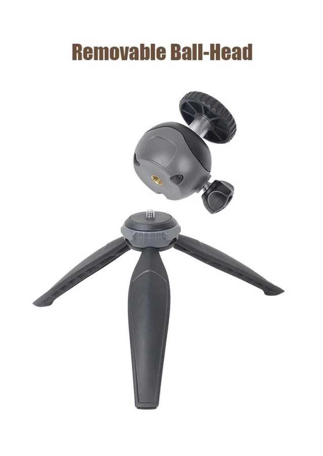 Jmary MT-20 Tripod 360 Derece Oynar Başlıklı Çok Yönlü Kısa Telefon Sabitleyici 16 cm Siyah