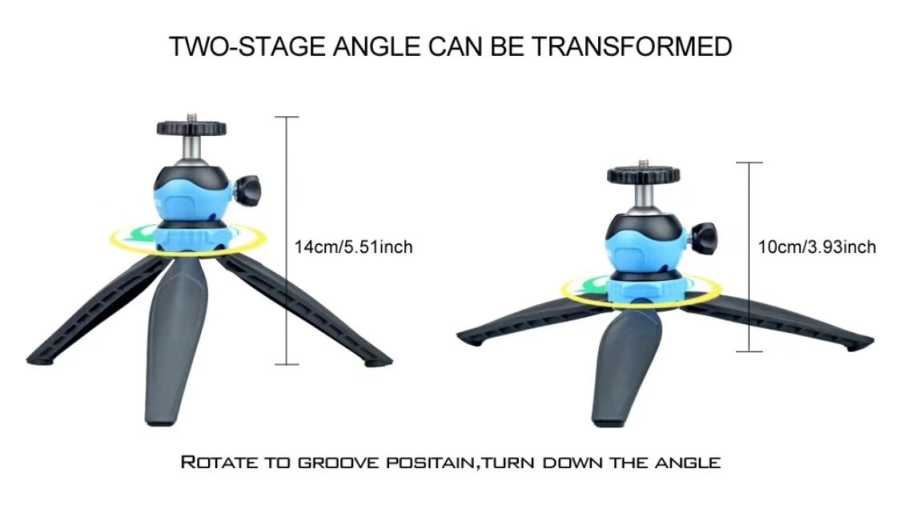 Jmary MT-20 Tripod 360 Derece Oynar Başlıklı Çok Yönlü Kısa Telefon Sabitleyici 16 cm Gri